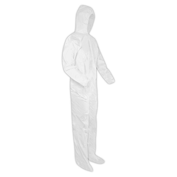 EconoWear CVCHB8MCP Microporous Coveralls With Attached Hood And Boots, 25case